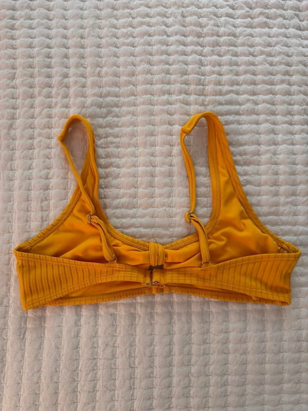 Xhilaration mustard yellow ribbed bikini top- Size L
